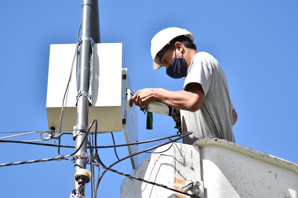 La instalación de nuevas cámaras de seguridad en San Vicente.
