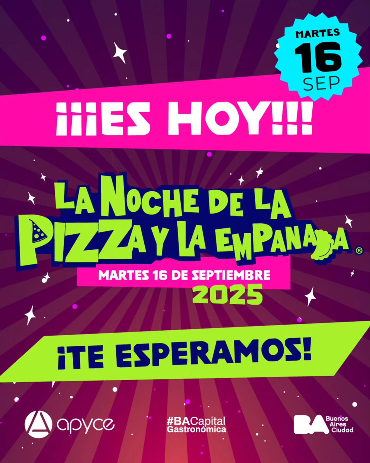 Este martes se realizará la Noche de la Pizza y la Empanada en APYCE. 