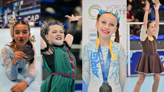 Mía, Guada, Marti y Male, las cuatro patinadoras de San Vicente que la rompieron en el Panamericano