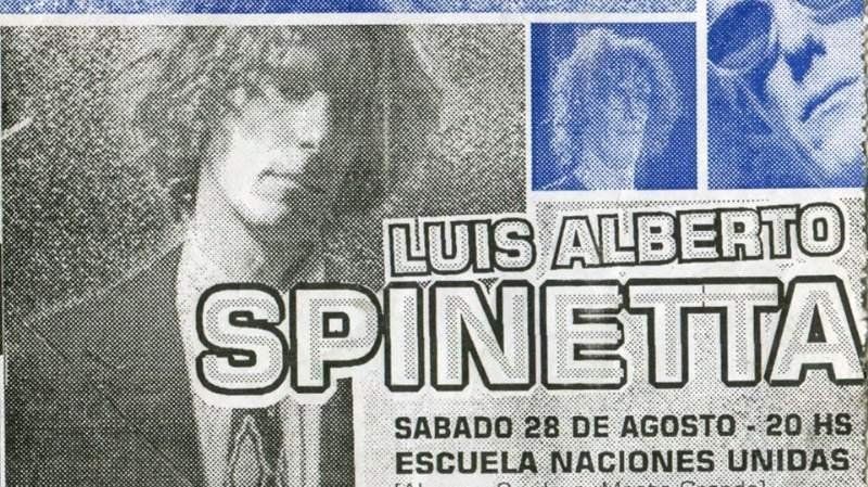 Luis Alberto Spinetta en Monte Grande, la entrada para su recital en el Naciones Unidas