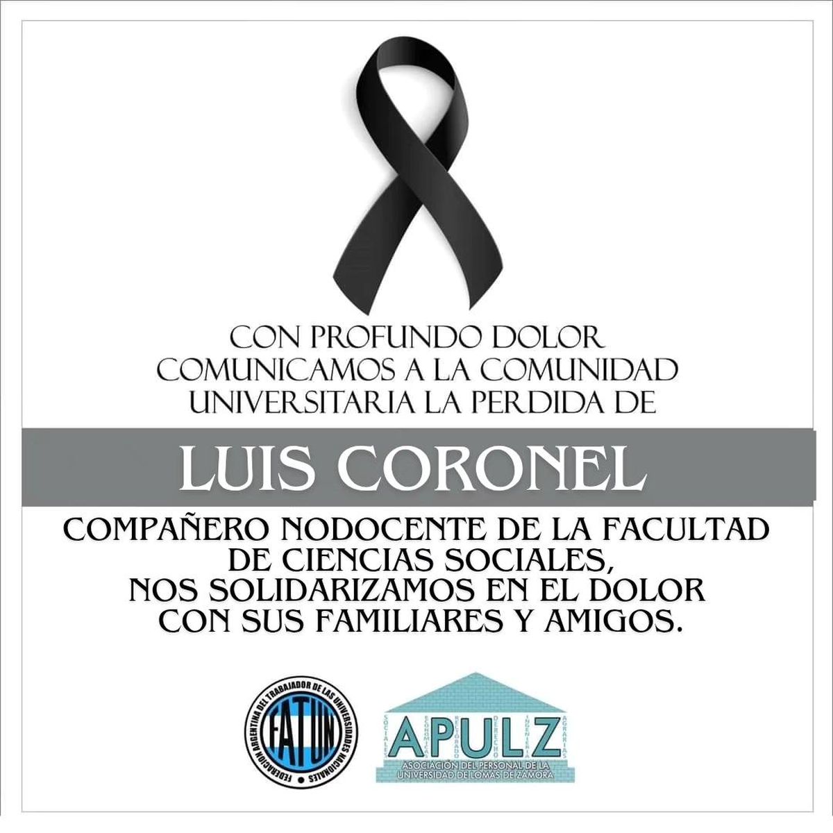 La despedida de Luis Coronel, trabajador no docente de la Universidad de Lomas