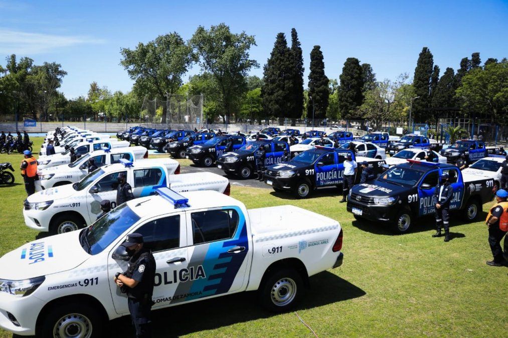Lomas de Zamora recibió 200 nuevos patrulleros por parte del Gobierno provincial.