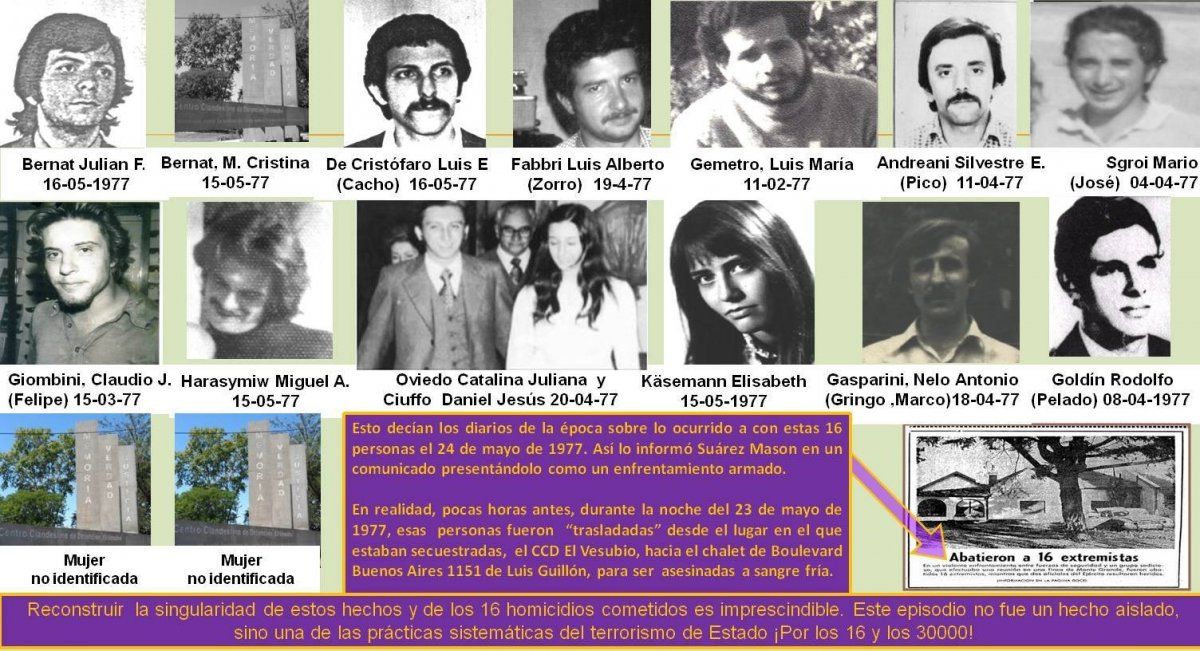 V&iacute;ctimas de la Masacre de Monte Grande