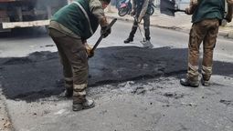 luis guillon: avanzan los trabajos de bacheo en calles y avenidas