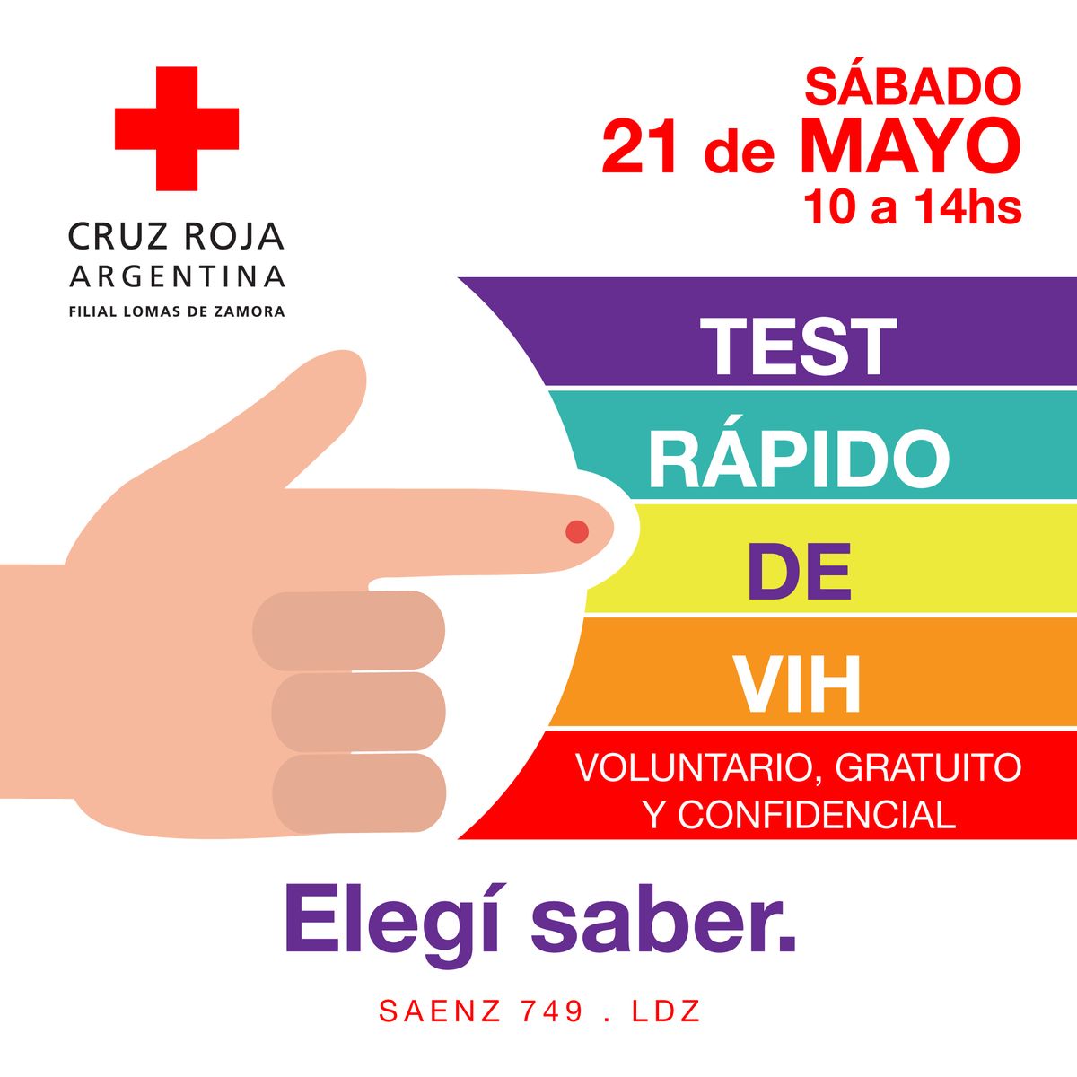 La Cruz Roja hará testeos gratuitos de VIH en Lomas de Zamora.