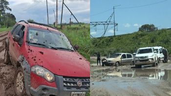Show de autos encajados en el barrio El Ministro de Presidente Perón