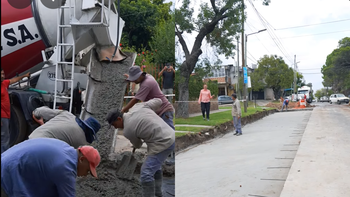 Lomas: obras de repavimentación en Parque Barón