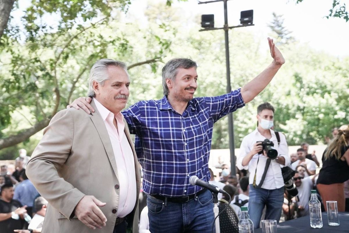 Máximo Kirchner en San Vicente con Alberto Fernández 