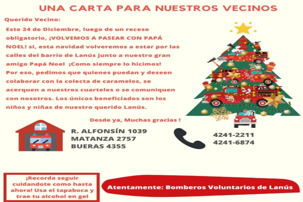 Colecta solidaria de los bomberos de Lanús: vuelve a pasar Papá Noel