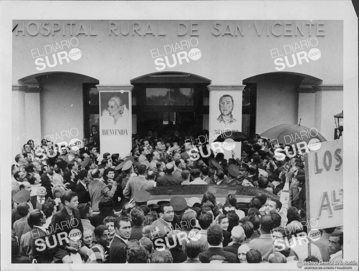 Fotos históricas: la inauguración del Hospital de San Vicente con Perón y Eva en 1949