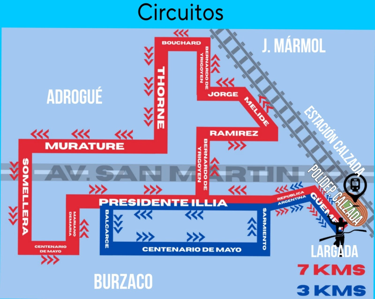 Los circuitos de la marat&oacute;n de Rafael Calzada.