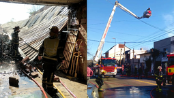 grave incendio de una fabrica de sillones en lanus: dos personas asistidas