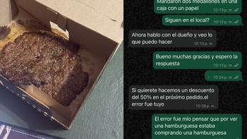 Conurbano viral: pidió dos extra carne y solo le mandaron los medallones sin el pan