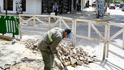 monte grande: construyen nuevas rampas para mejorar la circulacion peatonal