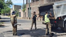 luis guillon: avanzan las obras de bacheo