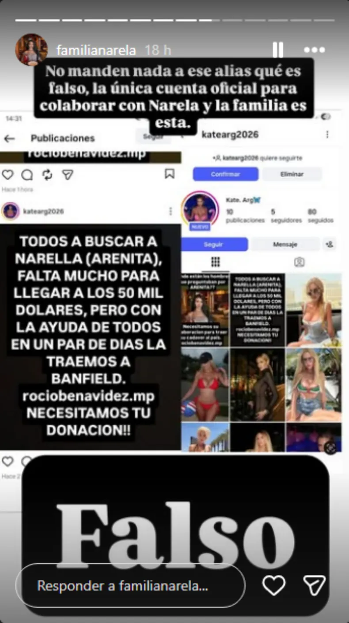 La publicación quen hizo la familia sobre el intento de estafa. 