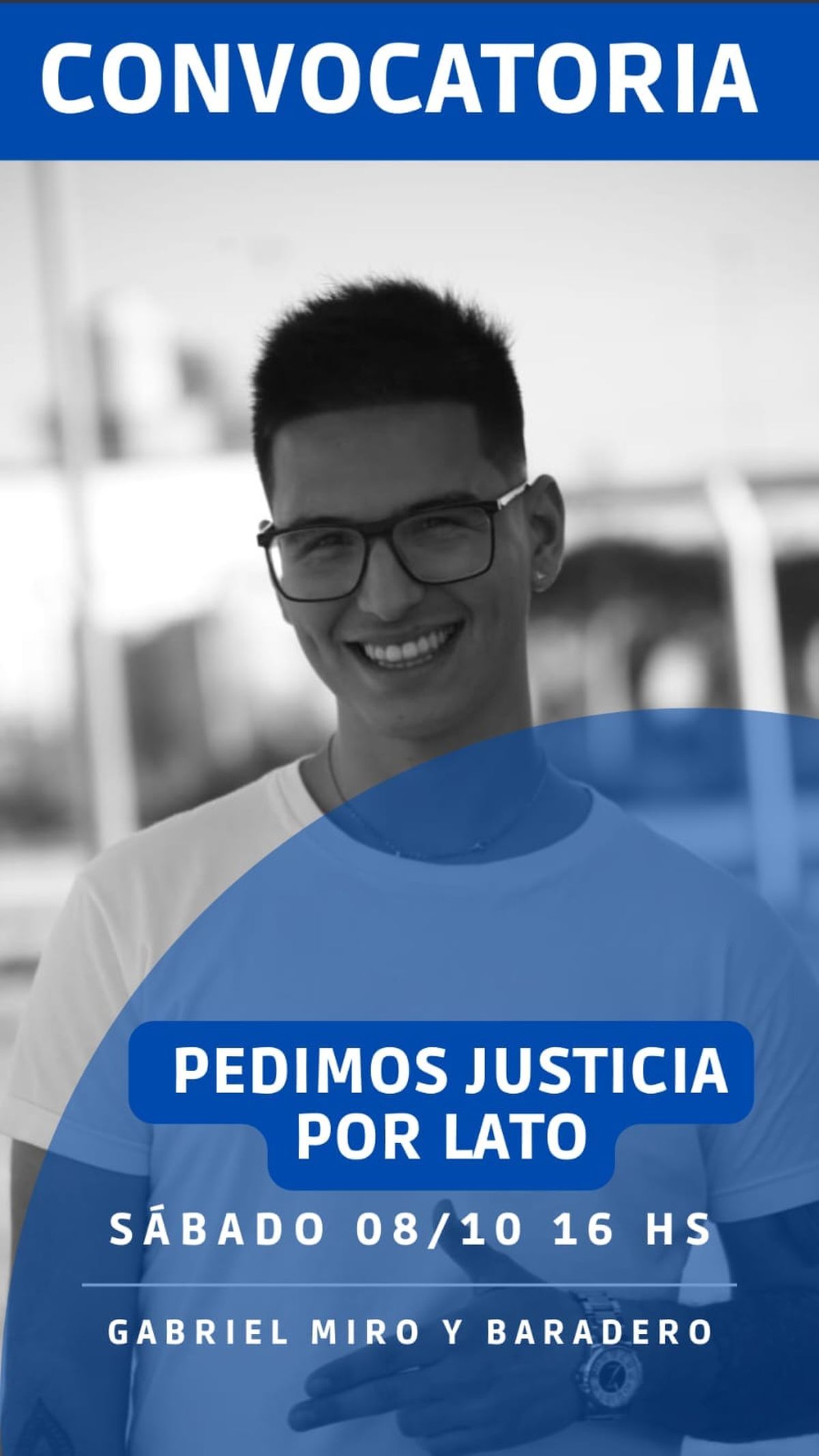 La convocatoria a una marcha pidiendo Justicia por Lautaro Leandro, esta tarde en Fiorito.