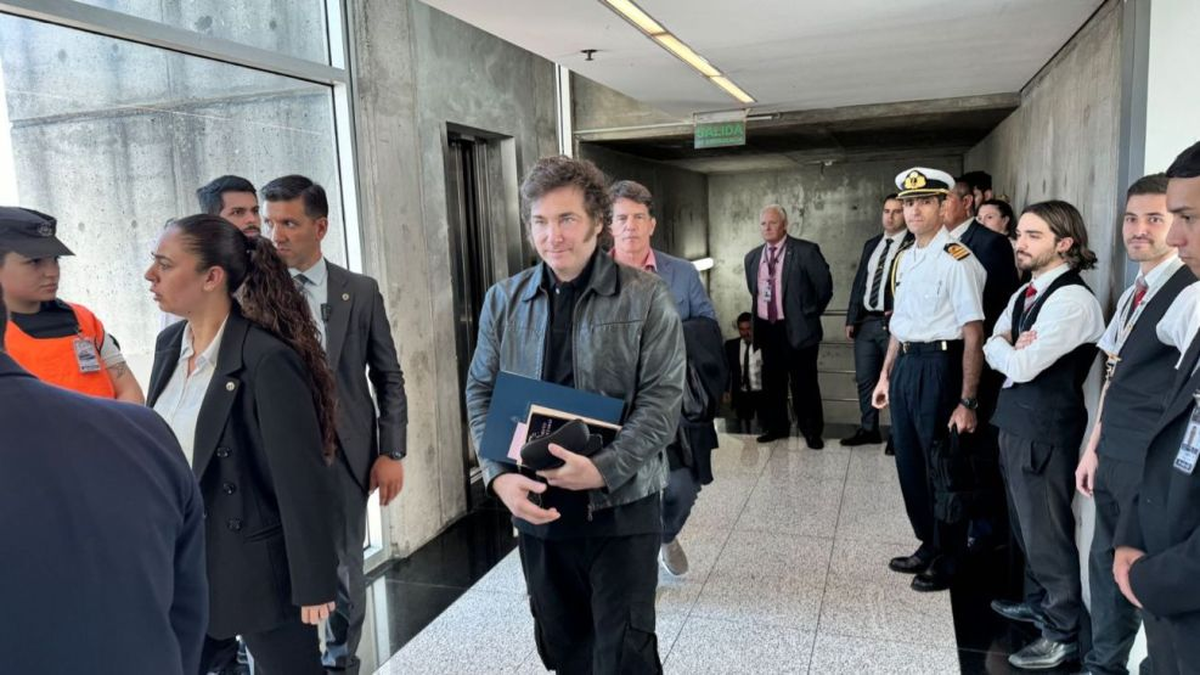 Javier Milei llegó a Davos con parte de su gabinete.