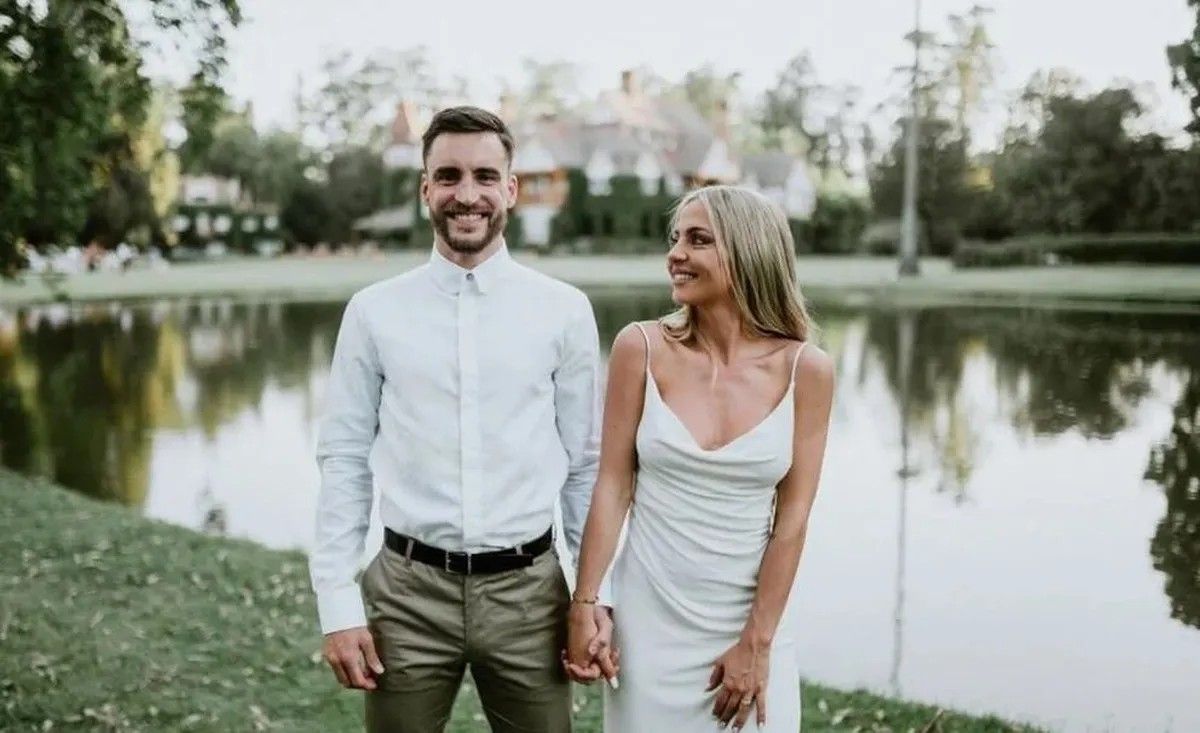 Así fue el casamiento entre Nicolás Tagliafico y Carolina Calvagni, de Monte Grande
