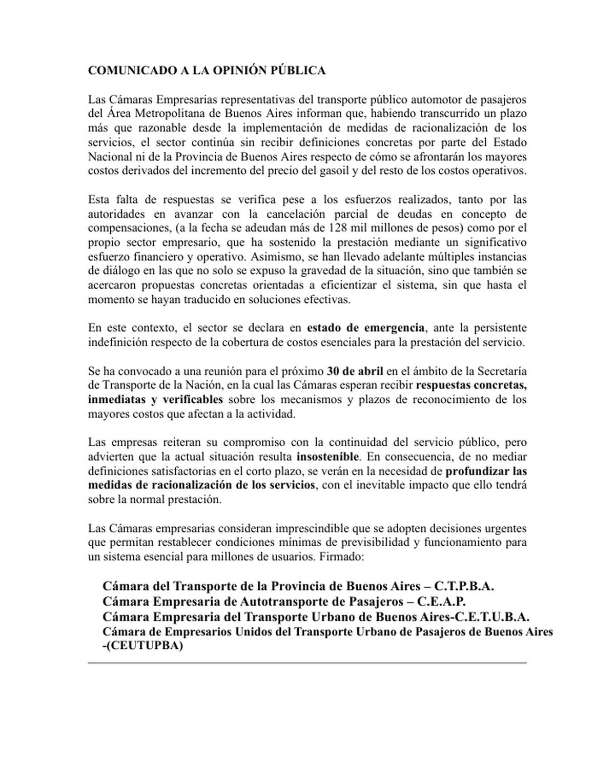 Las empresas de colectivos del AMBA se declararon en emergencia y podrían bajar la frecuencia: reclaman una deuda de $128 mil millones y advierten que están al borde del colapso