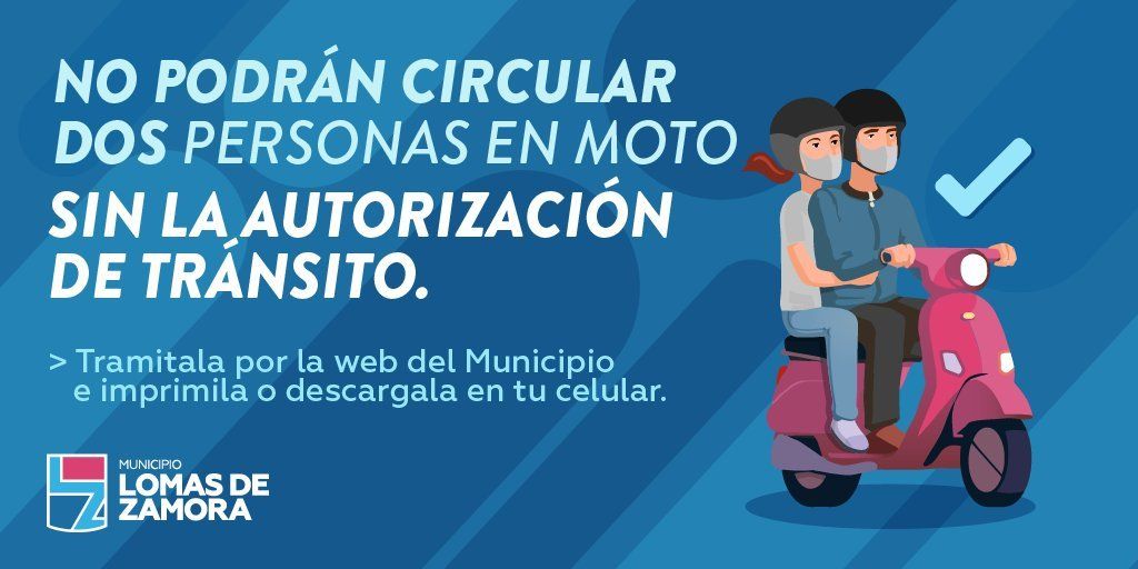 El nuevo anuncio del Municipio de Lomas de Zamora, con la alternativa para viajar en moto con acompañante.
