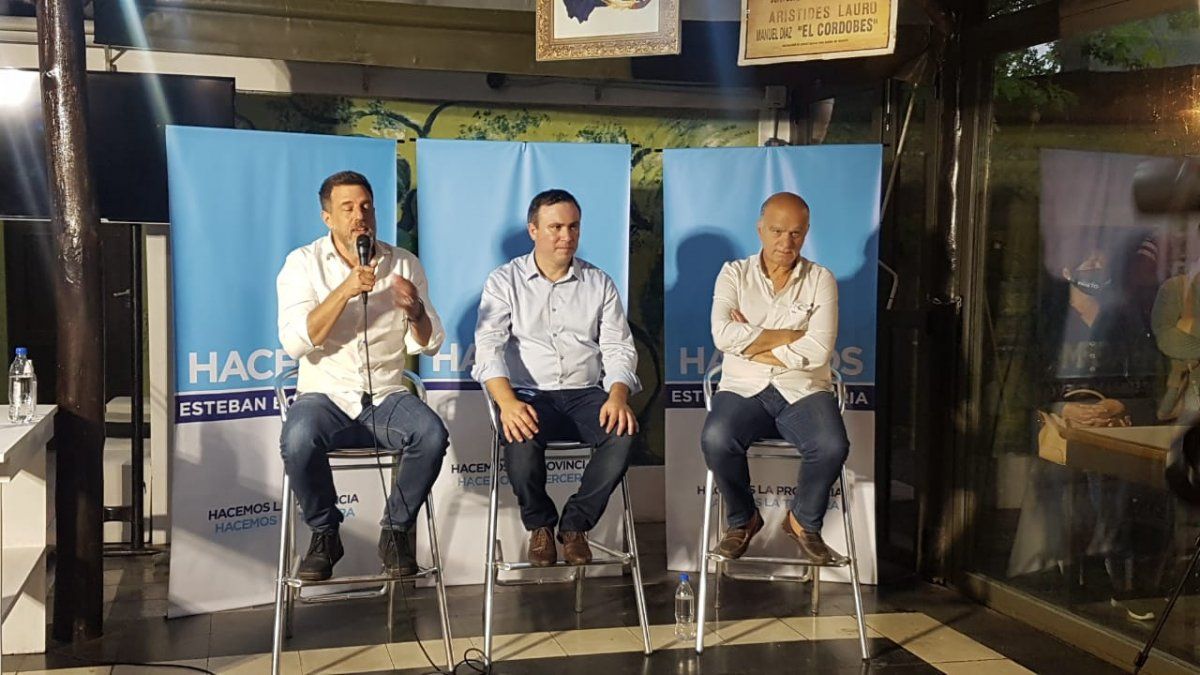 Diego Kravetz, Facundo Prieto y Néstor Grindetti en Esteban Echeverría.