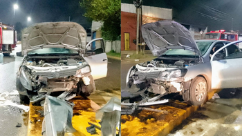 Claypole: conductor chocó contra el boulevard de la Ruta 4 y resultó herido