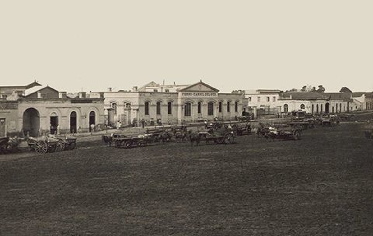 La estación Plaza Constitución del hoy Tren Roca a fines del siglo XIX. 