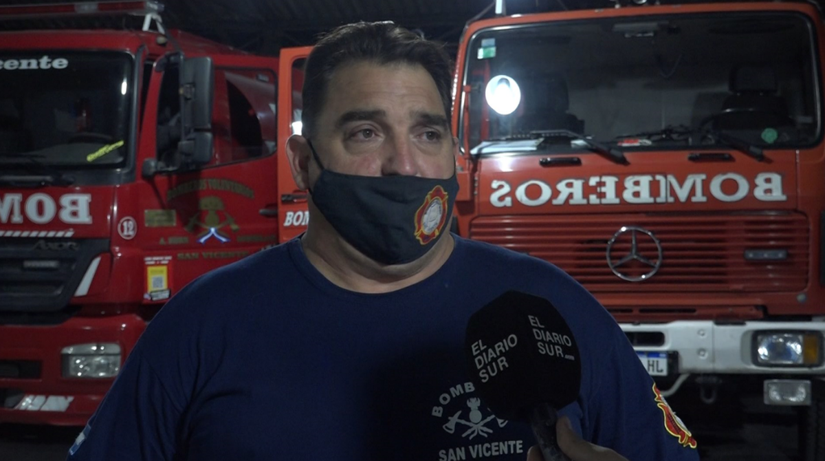 El jefe del cuerpo de bomberos de San Vicente, Ariel Bondoni.