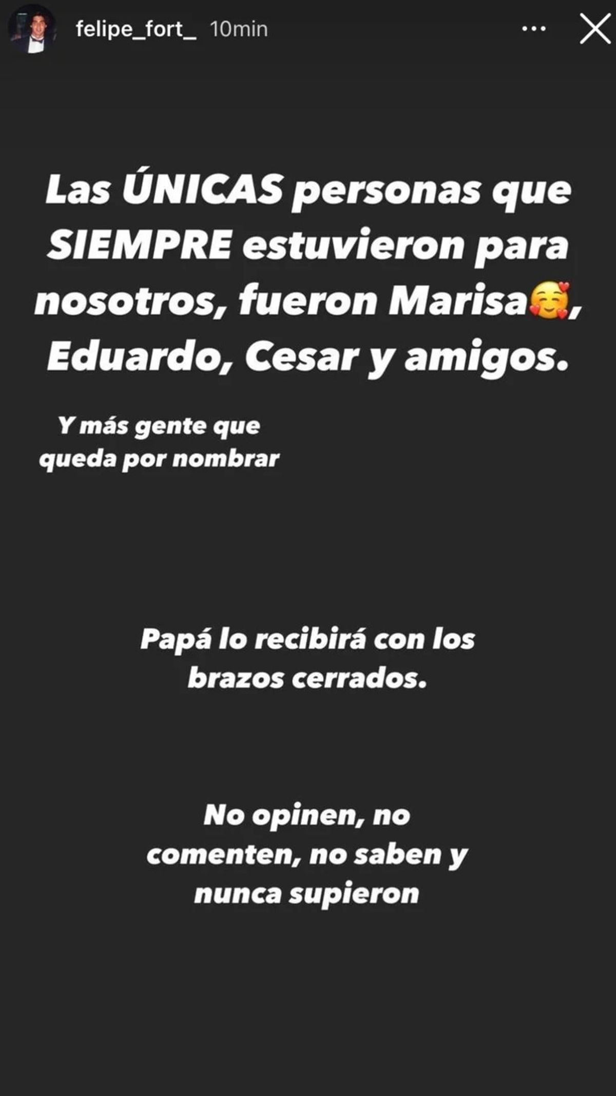 Felipe Fort, duro con Gustavo Martínez tras su suicidio: Papá lo recibirá con los brazos cerrados