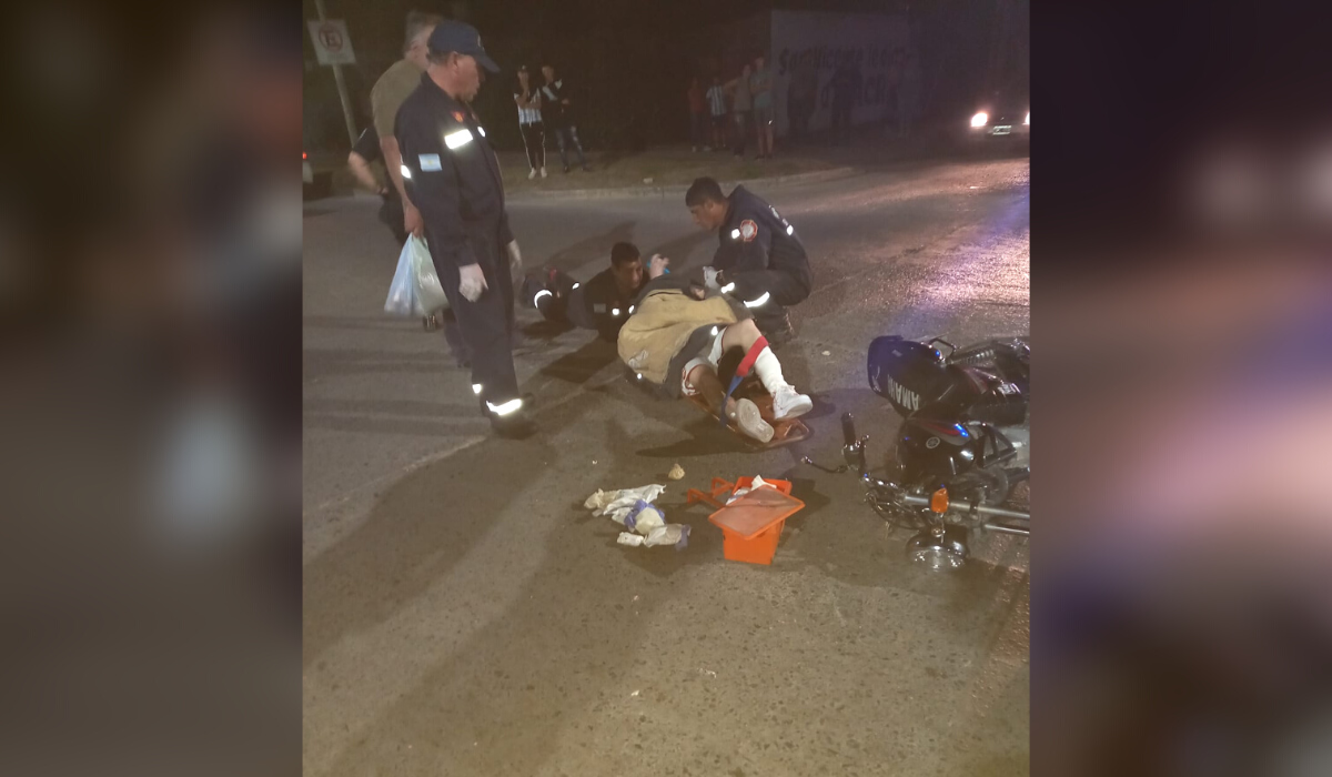 Un motociclista hospitalizado en San Vicente por un choque en la avenida Sarmiento