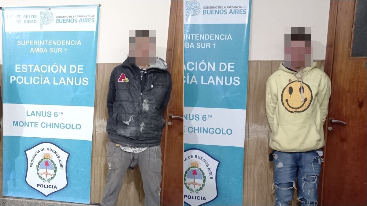 Los sujetos detenidos en la Comisar&iacute;a 6&ordf; de Lan&uacute;s.