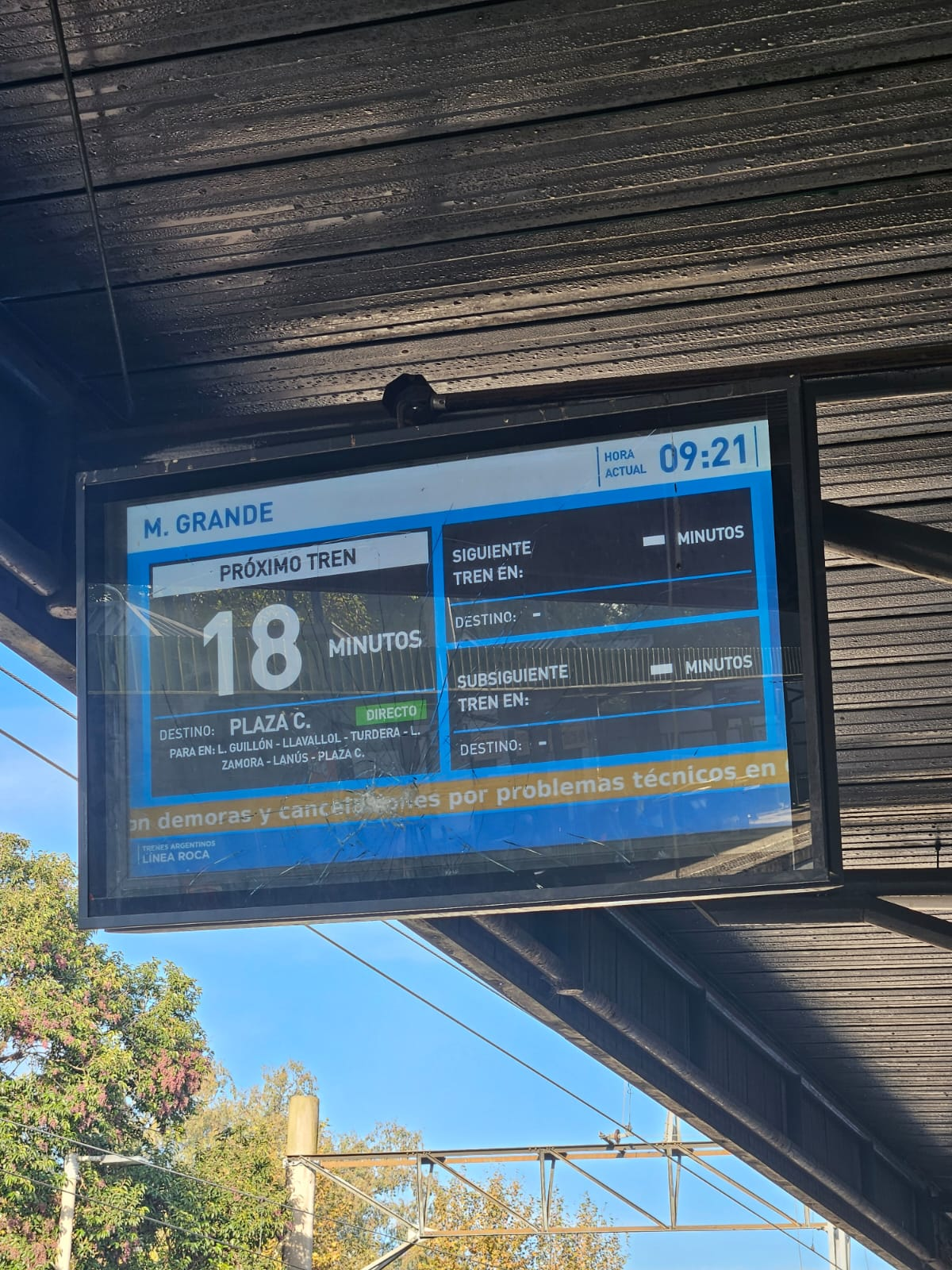 Demoras esta mañana en el Tren Roca. 