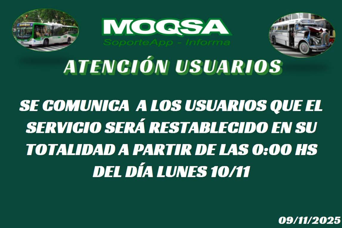 El comunicado que había lanzado MOQSA sobre el paro de colectivos en el Conurbano.