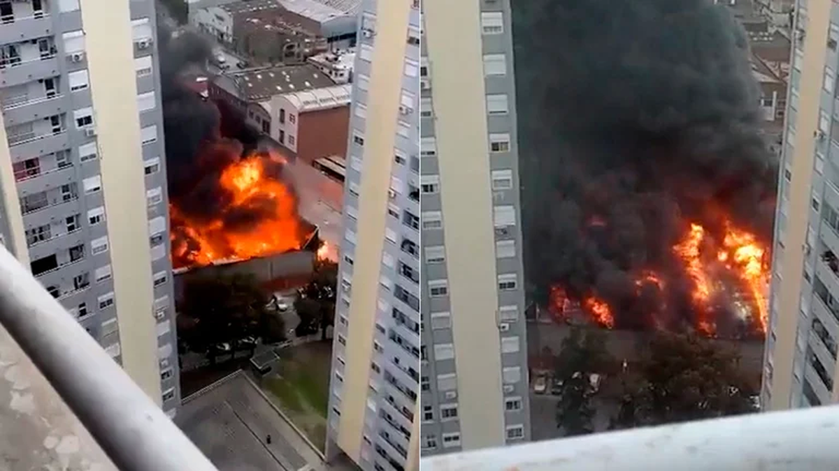 Impactante incendio en Avellaneda: se prenden fuego dos fábricas y hay evacuados