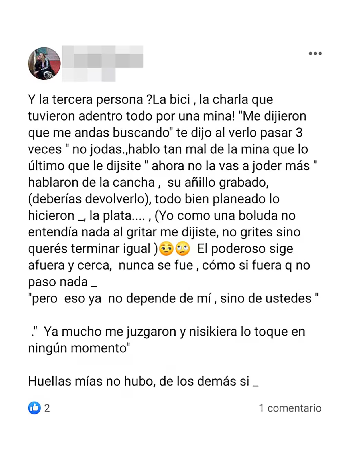El enigmático posteo que realizó la mujer el año pasado. (Captura: Infobae)
