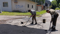 luis guillon: avanzan con nuevas obras de bacheo