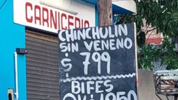 la publicidad de una carniceria de esteban echeverria: chinchulin sin veneno