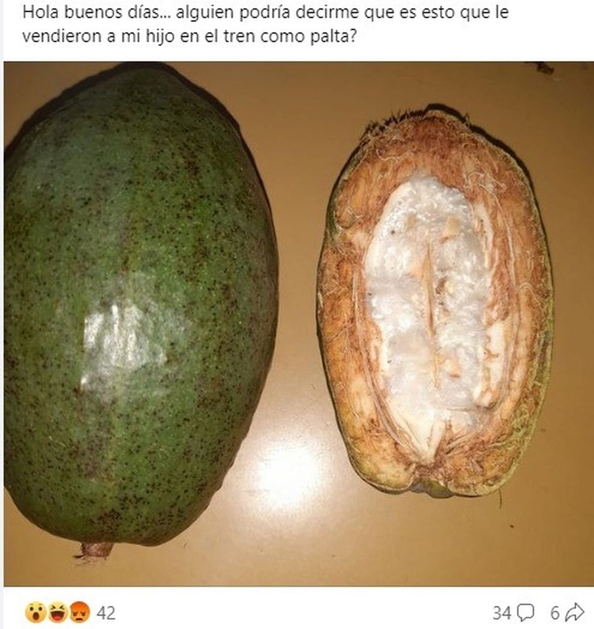 La publicación sobre lo que ocurrió en el Tren Roca en un grupo de Facebook.