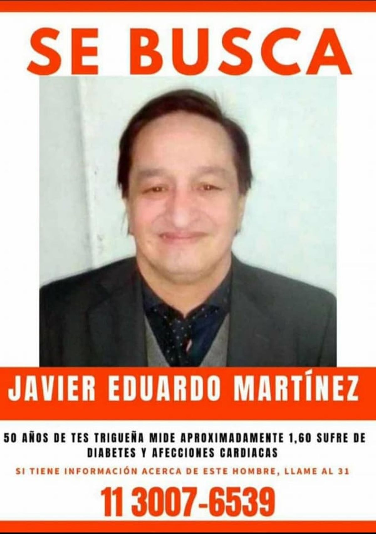 Los allegados buscan a Javier Martínez, que desapareció en Almirante Brown