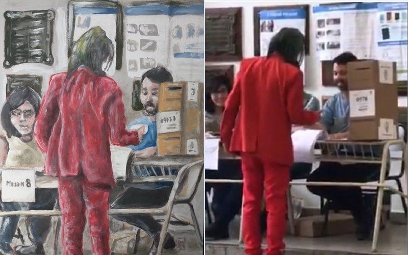 El Guasón del Conurbano votando en las PASO.