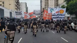 tension en puente pueyrredon por protestas en medio del paro