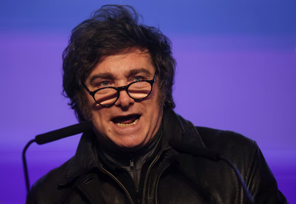 Javier Milei durante su discurso tras los resultados de las elecciones.