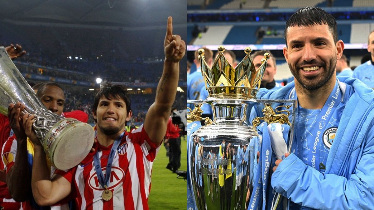 El Kun Agüero fue campeón en Atlético de Madrid y en Manchester City.