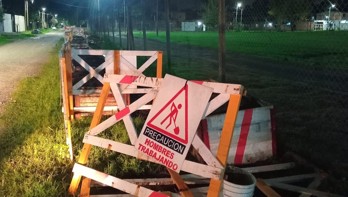 Colocaron un cartel de precaución en Glew.