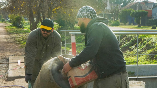 El Jagüel: avanzan las obras de veredas
