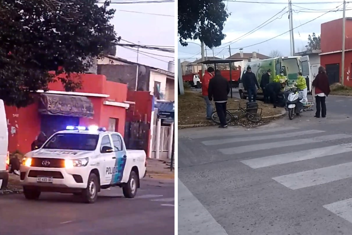 Choque entre una moto y una camioneta en Monte Grande: una persona fue gravemente herida