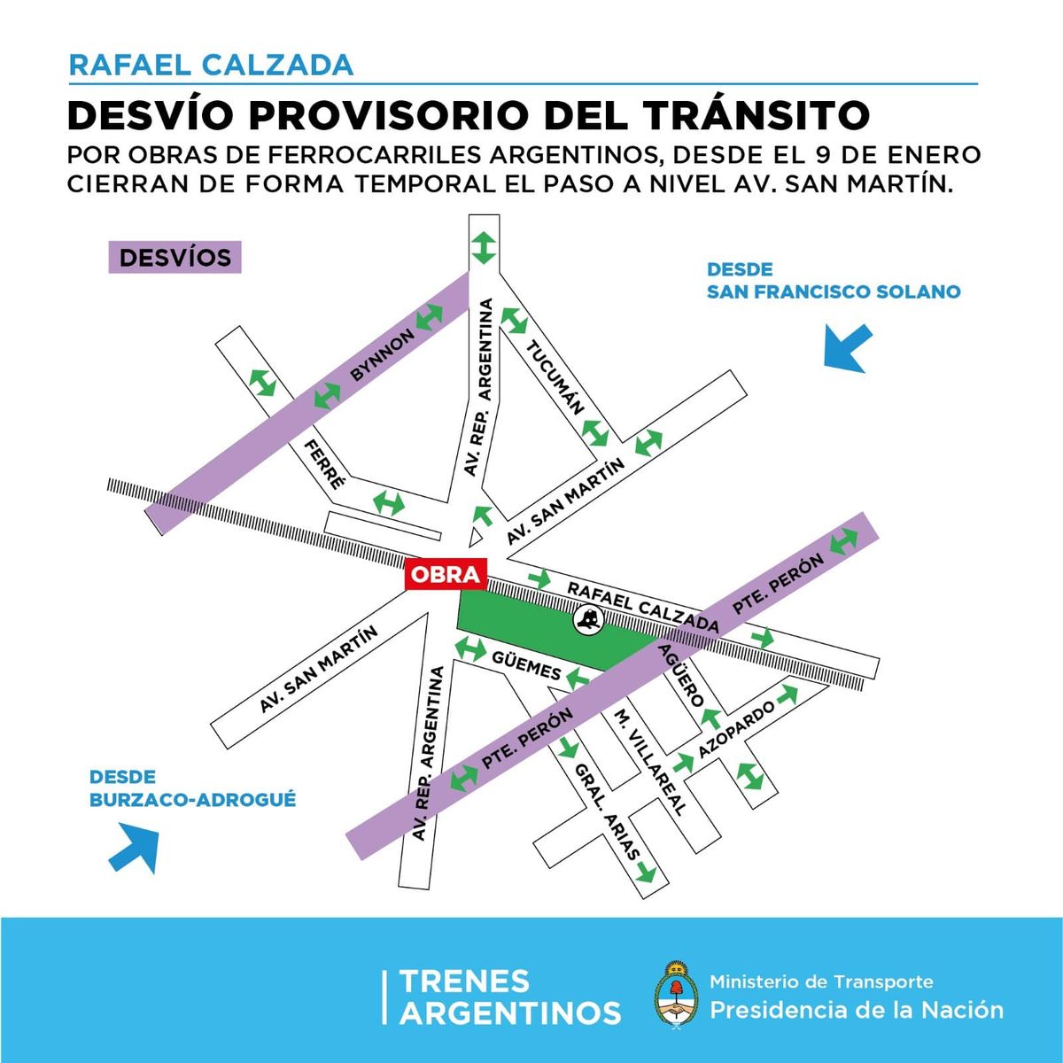 El paso bajo nivel en Almirante Brown.