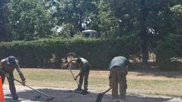 avanzan los trabajos de bacheo en canning