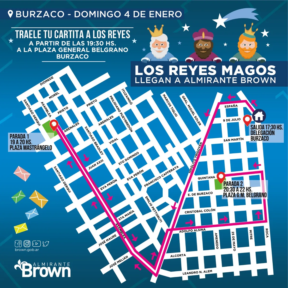 El recorrido completo de los Reyes Magos.